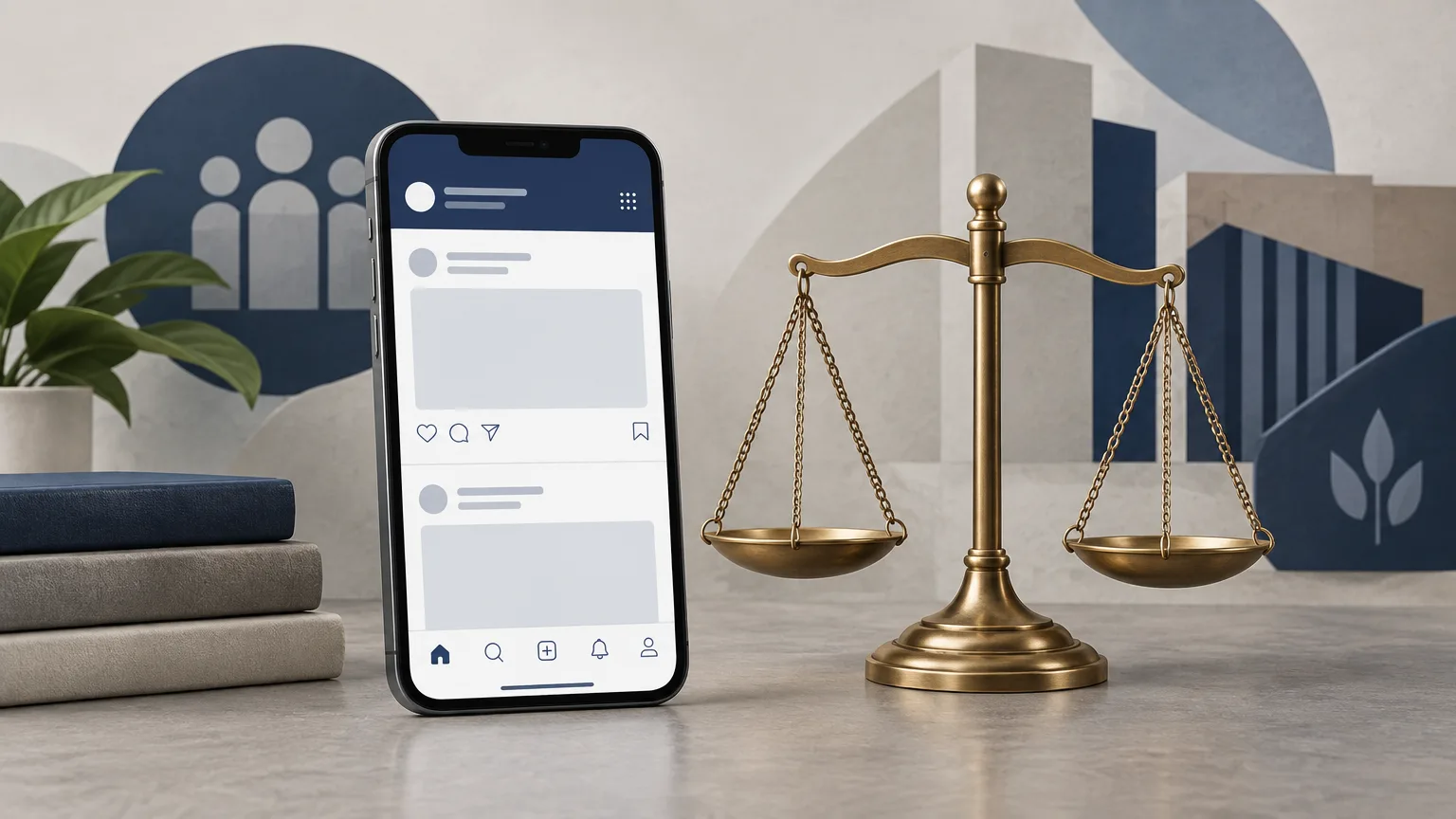 Illustration of social-media publishing and legal accountability.