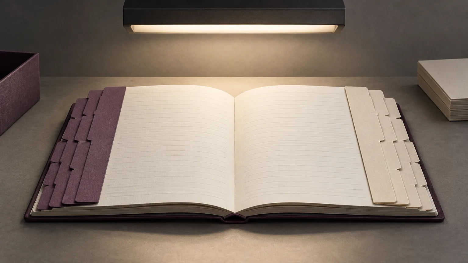 An open notebook and orderly case tabs illustrating the need for explained judicial decisions.