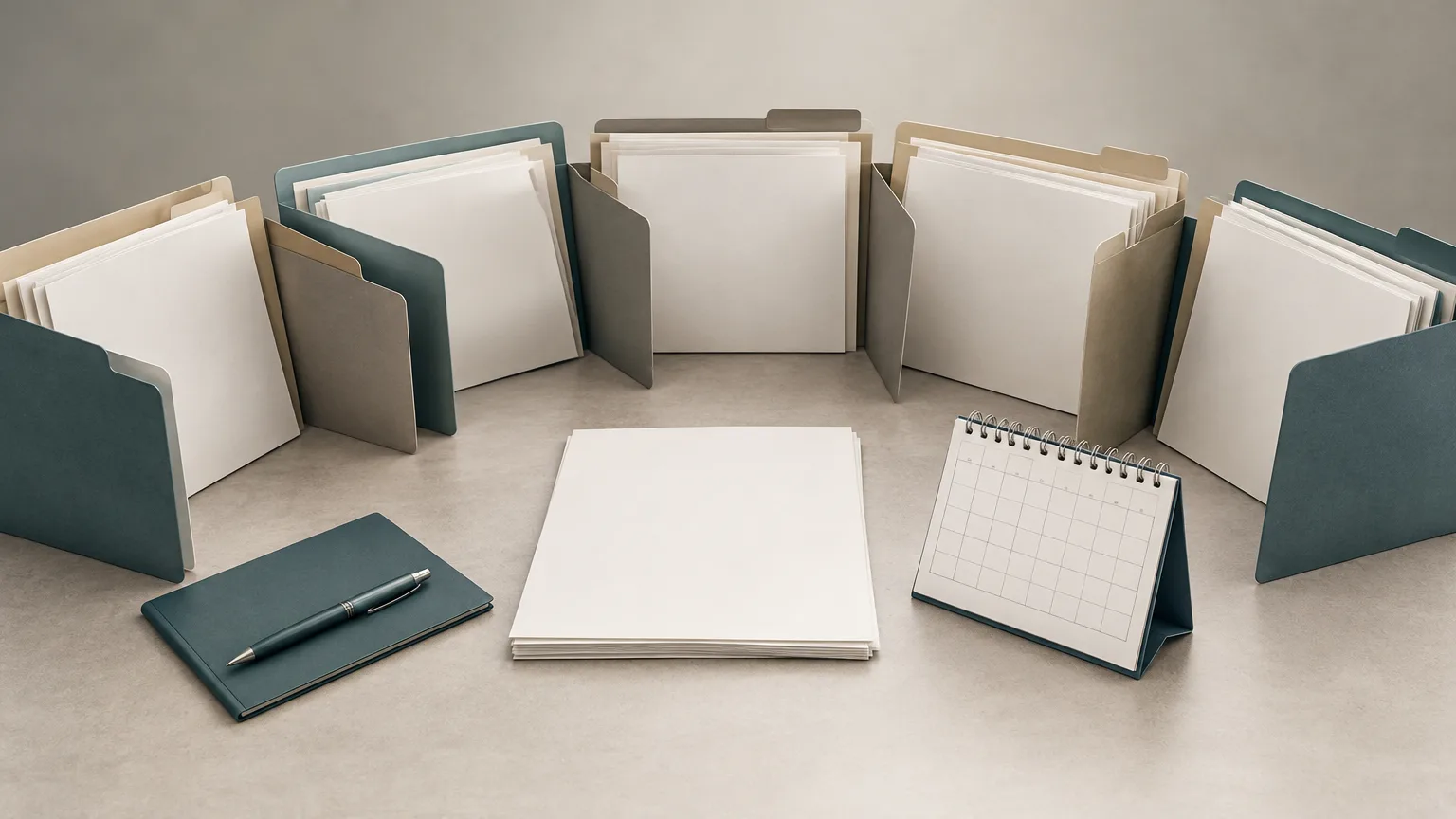 Conceptual illustration of archive folders spreading across a table to represent broader document disclosure.