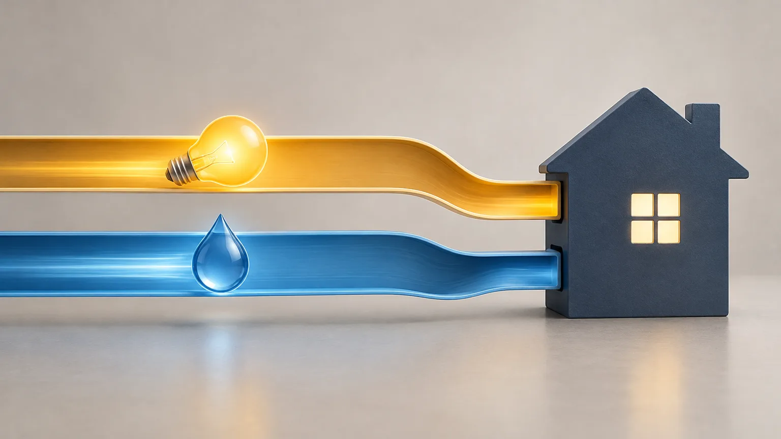 Conceptual illustration separating electricity and water utility costs.