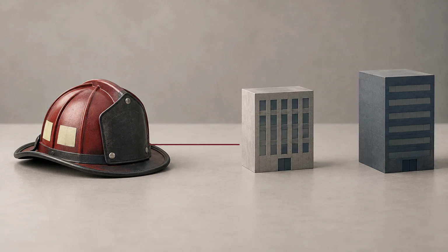 Conceptual illustration of a firefighter helmet and separate blocks representing limits on a third-party claim.